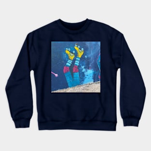 80s Skates, Upside Down Skater, Graffiti Art Crewneck Sweatshirt